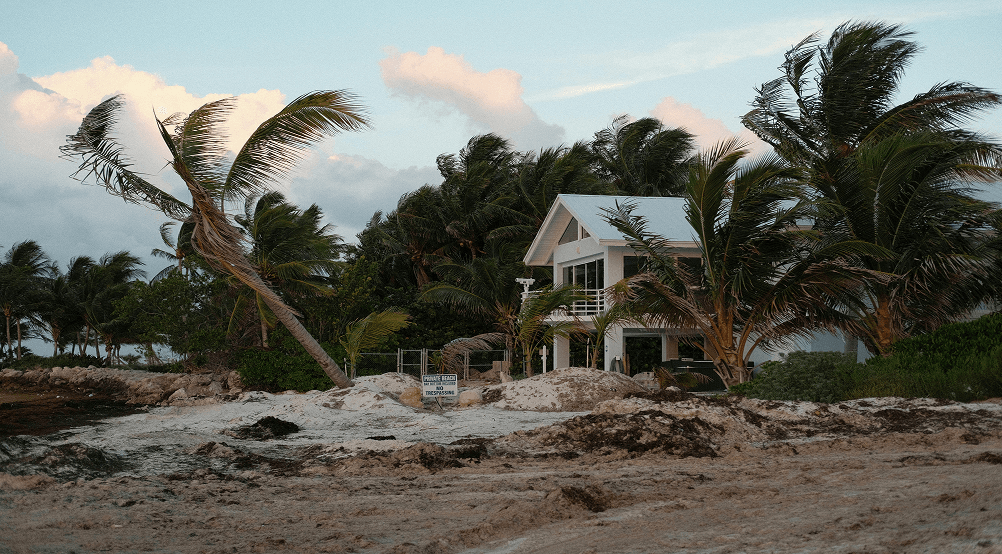 Hurricane damaged coastal property